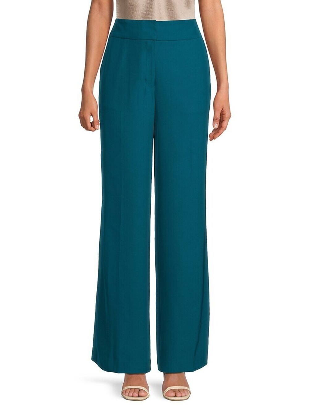Calvin Klein Womens High-Rise Wide-Leg Pan Cypress 2